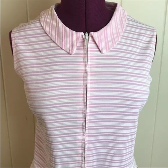 Vintage 60s Sleeveless Mod Striped Go Go Dress - Picture 3 of 8